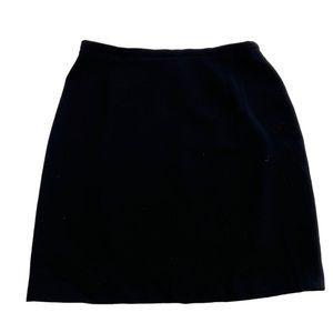 Max Mara Womens Back Zip Short Pencil Skirt Black  Wool Size 6.
